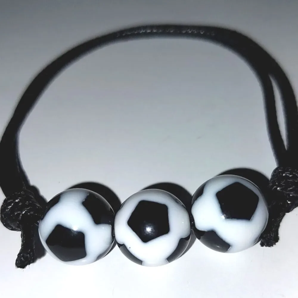 Unisex kids soccer ball adjustable charm bracelet